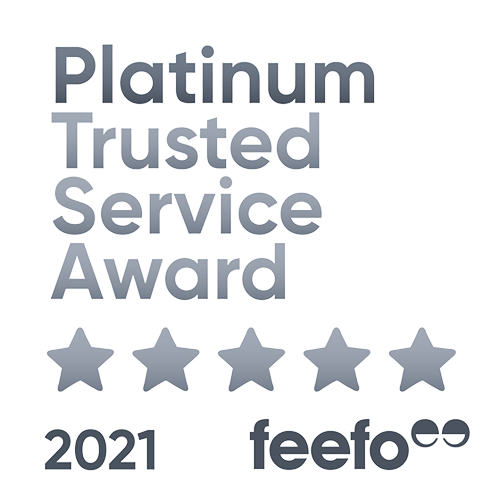 The official logo of the Platinum Trusted Service Awards, recognizing Eastern Sun Safari and Tours for exceptional customer service.
